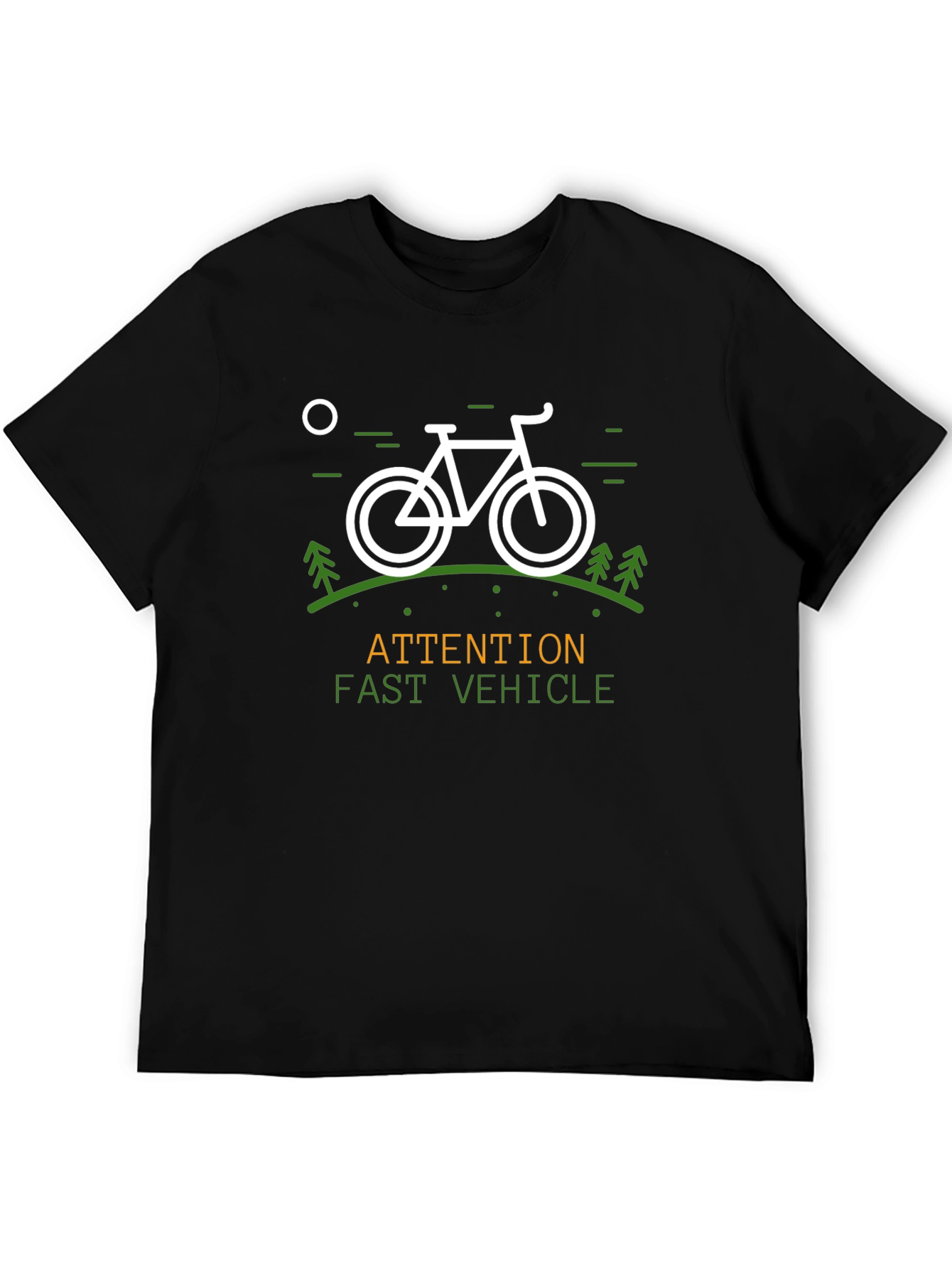 Camiseta Negra Atención Vehículo Rápido