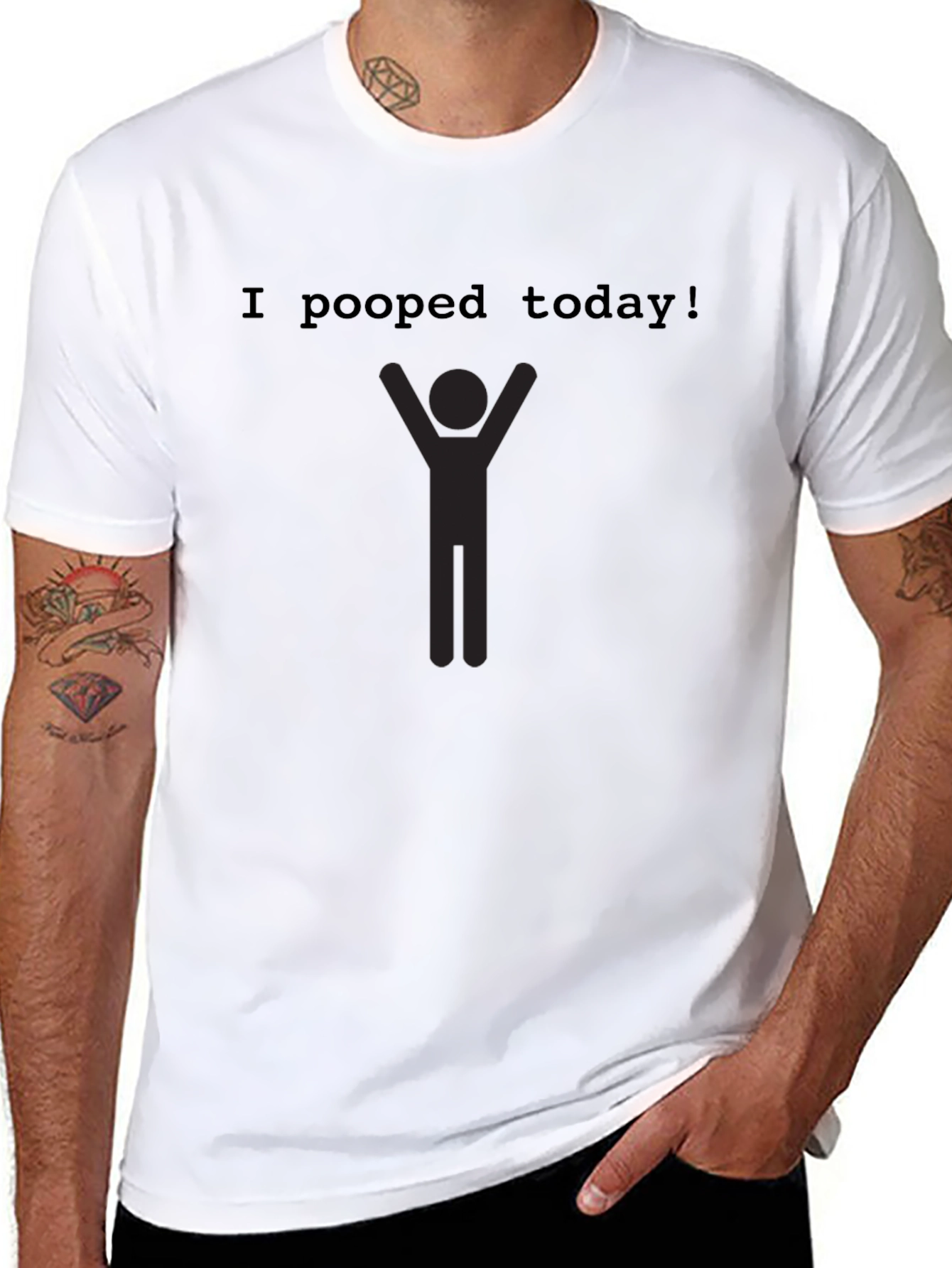 Camiseta Negra Hombre - ¡Hoy Hice Popó!