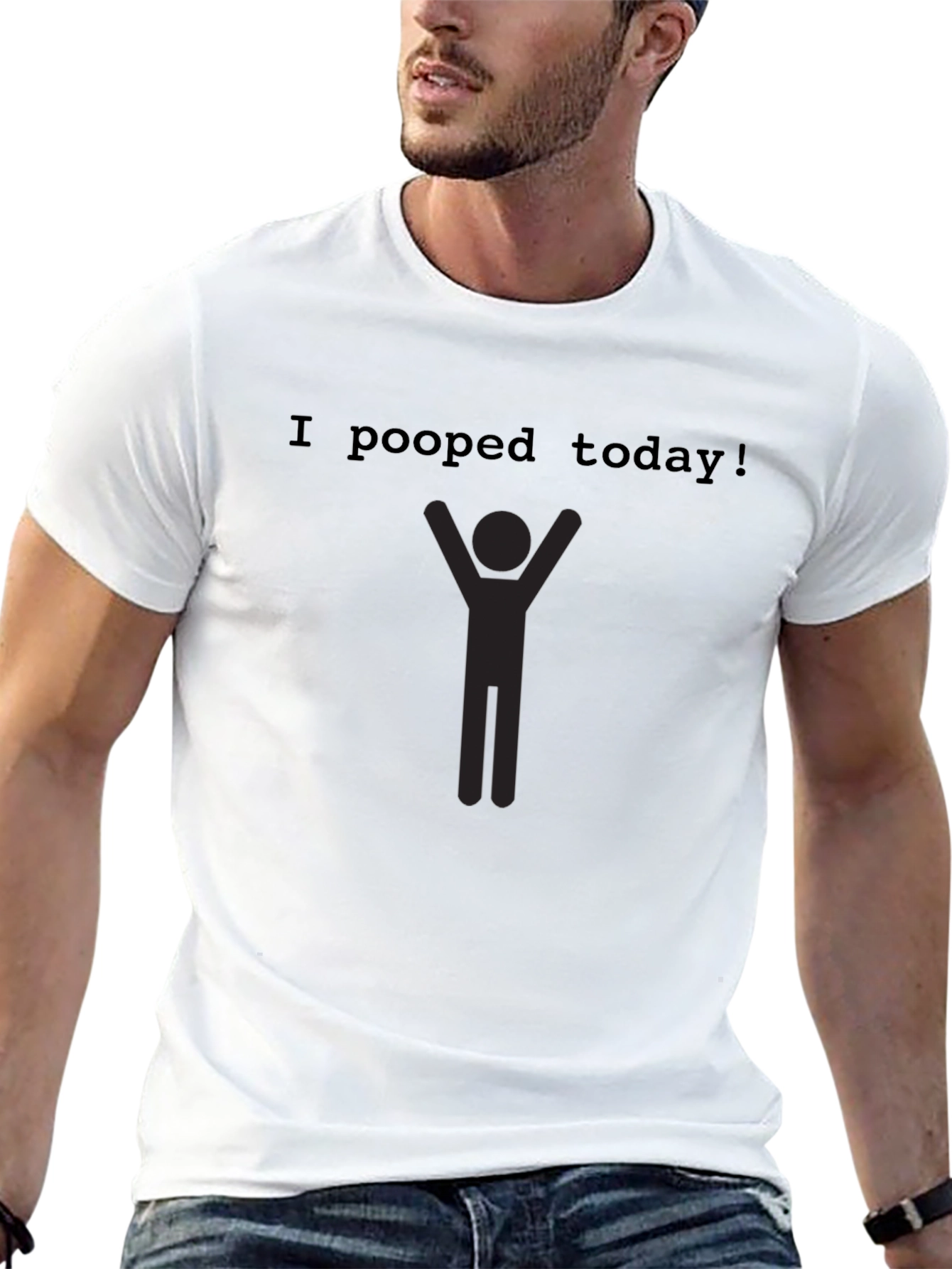 Camiseta Negra Hombre - ¡Hoy Hice Popó!