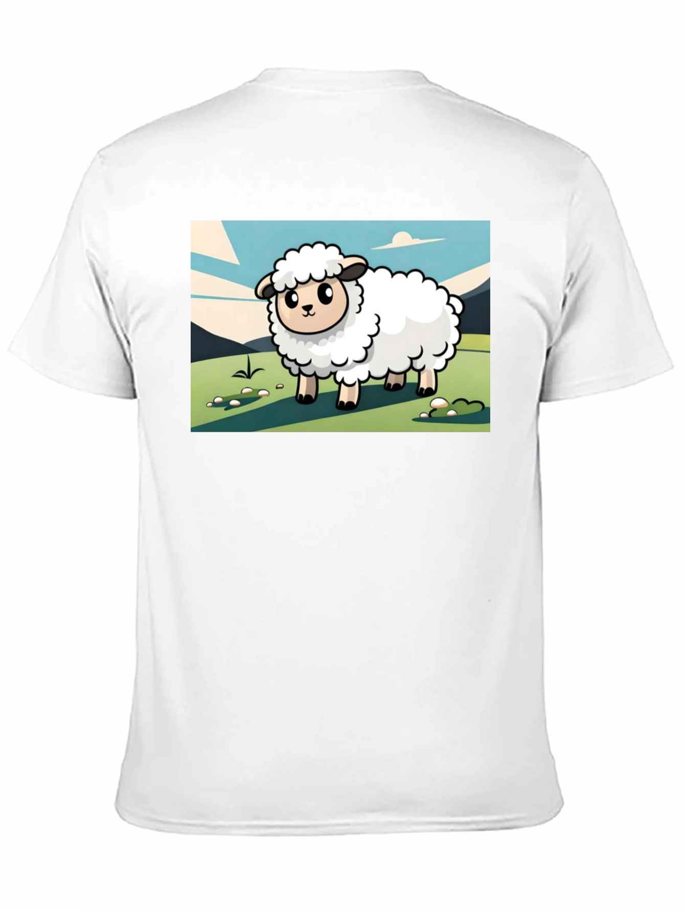 Camiseta Negra con Diseño de Oveja Linda