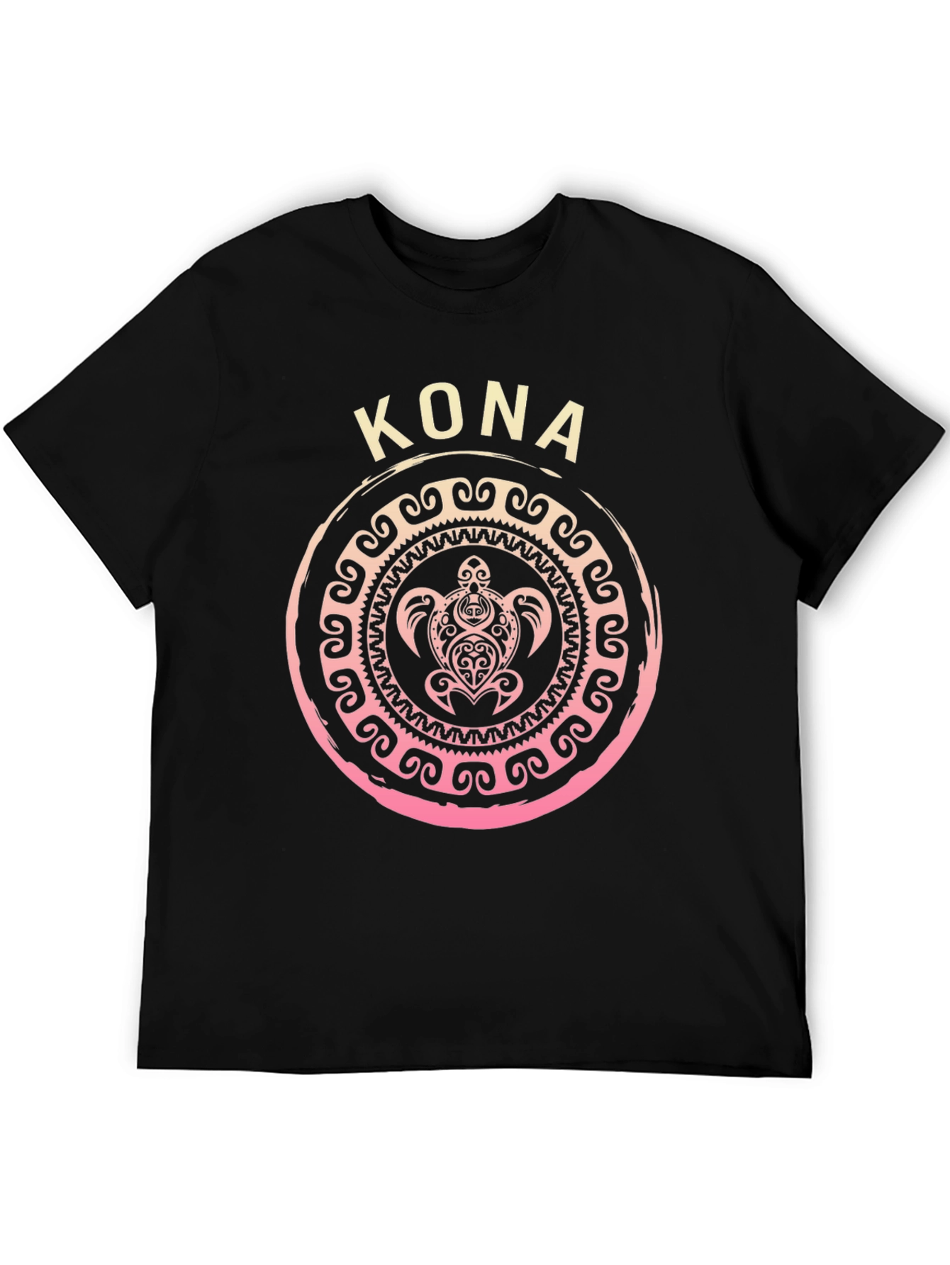 Camiseta Negra Kona Tortuga Tribal Hawaiiana