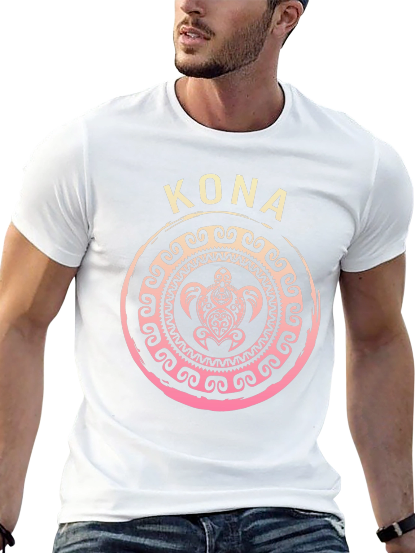 Camiseta Negra Kona Tortuga Tribal Hawaiiana