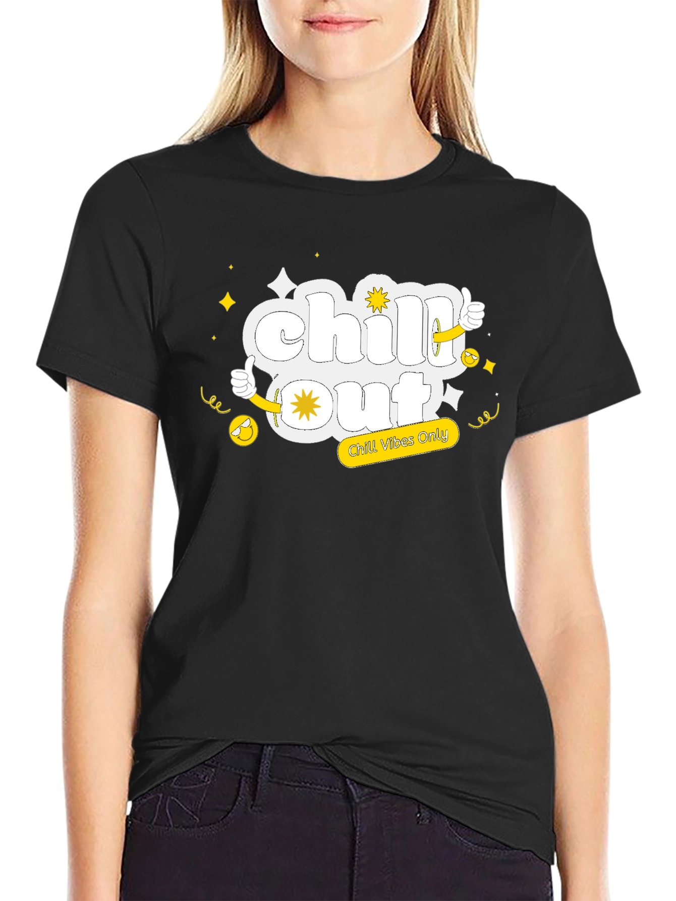 Camiseta Negra Chill Out Vibes