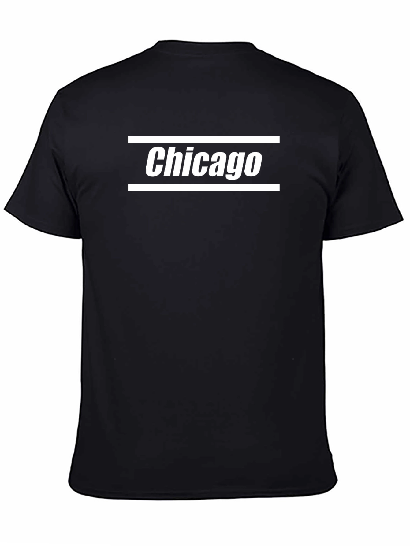Camiseta Negra Chicago Diseño Urbano Casual