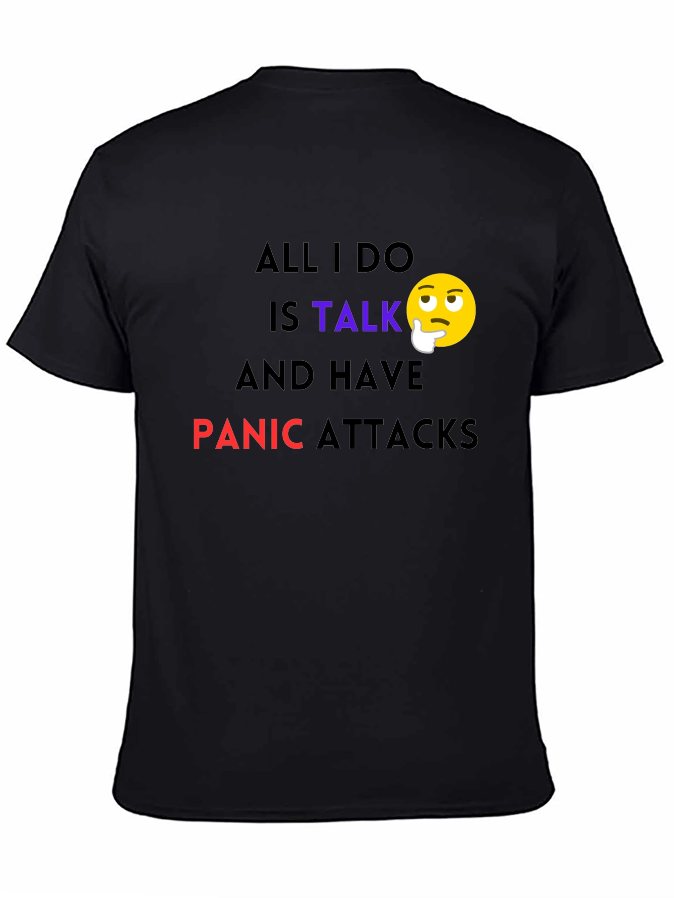 Camiseta Negra: Hablar y Ataques de Pánico