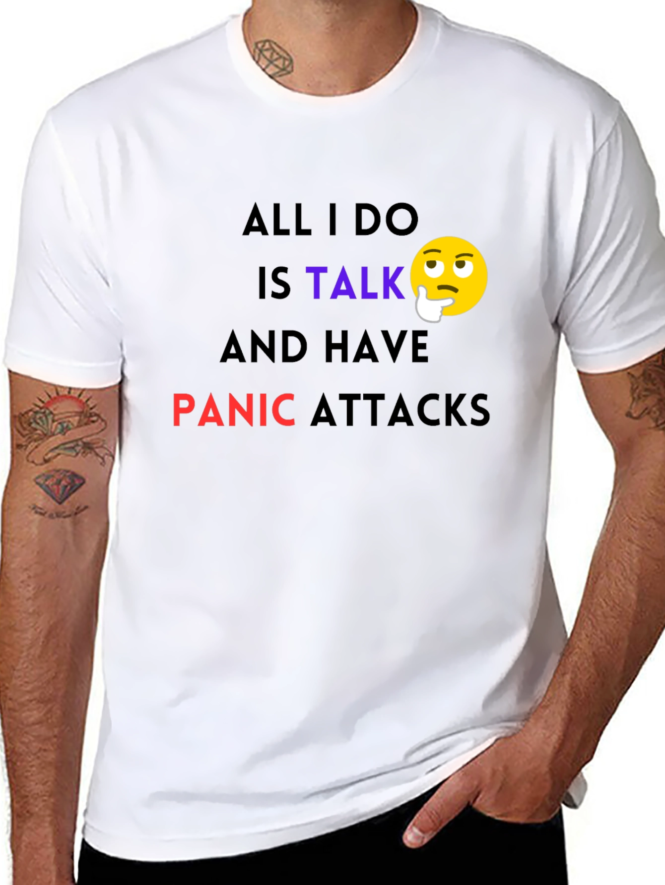 Camiseta Negra: Hablar y Ataques de Pánico