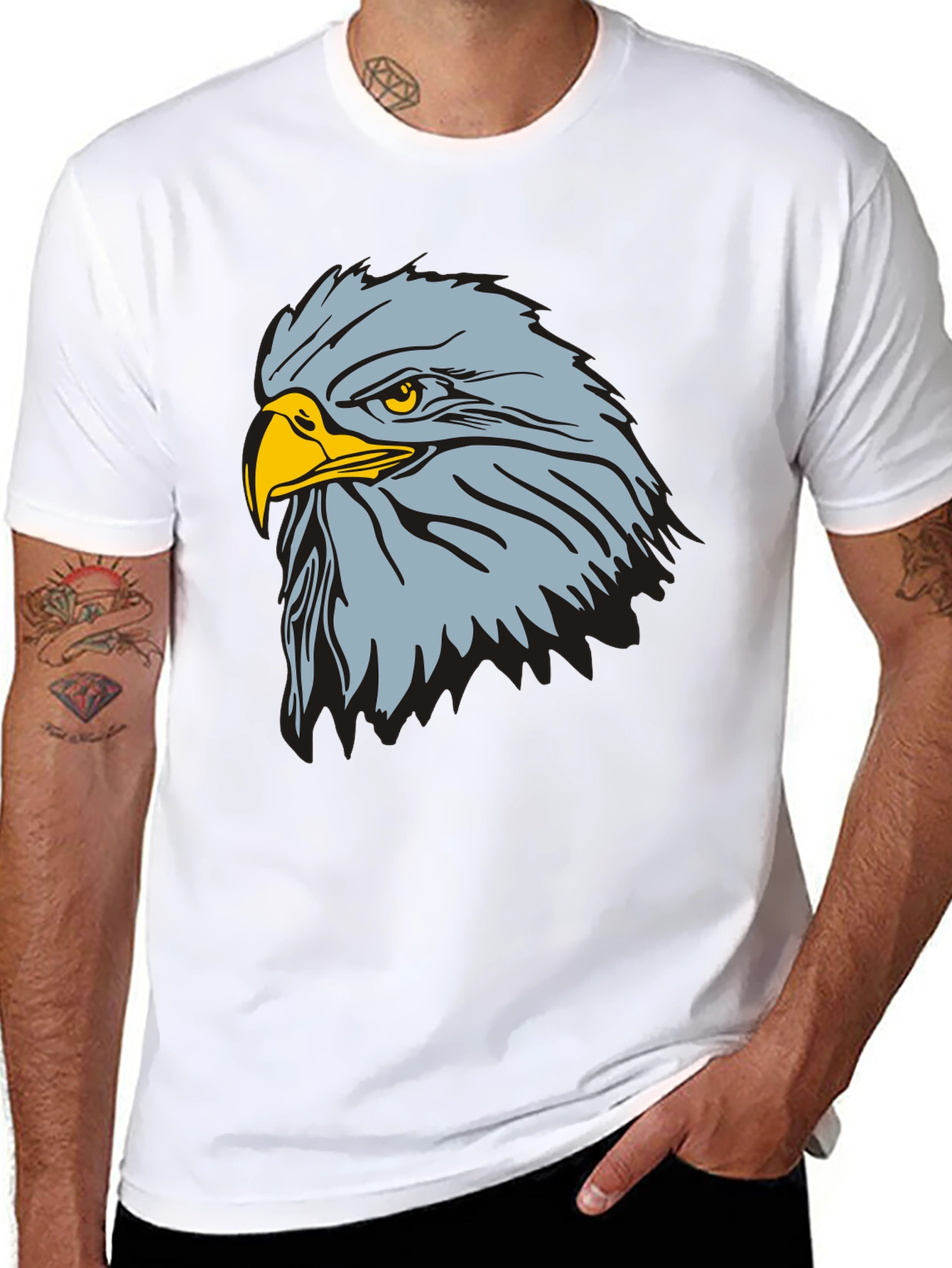 Camiseta Negra con Diseño de Águila Imponente
