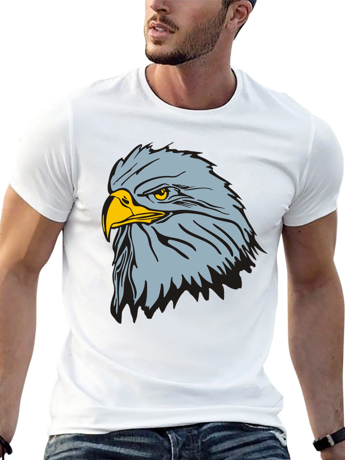 Camiseta Negra con Diseño de Águila Imponente