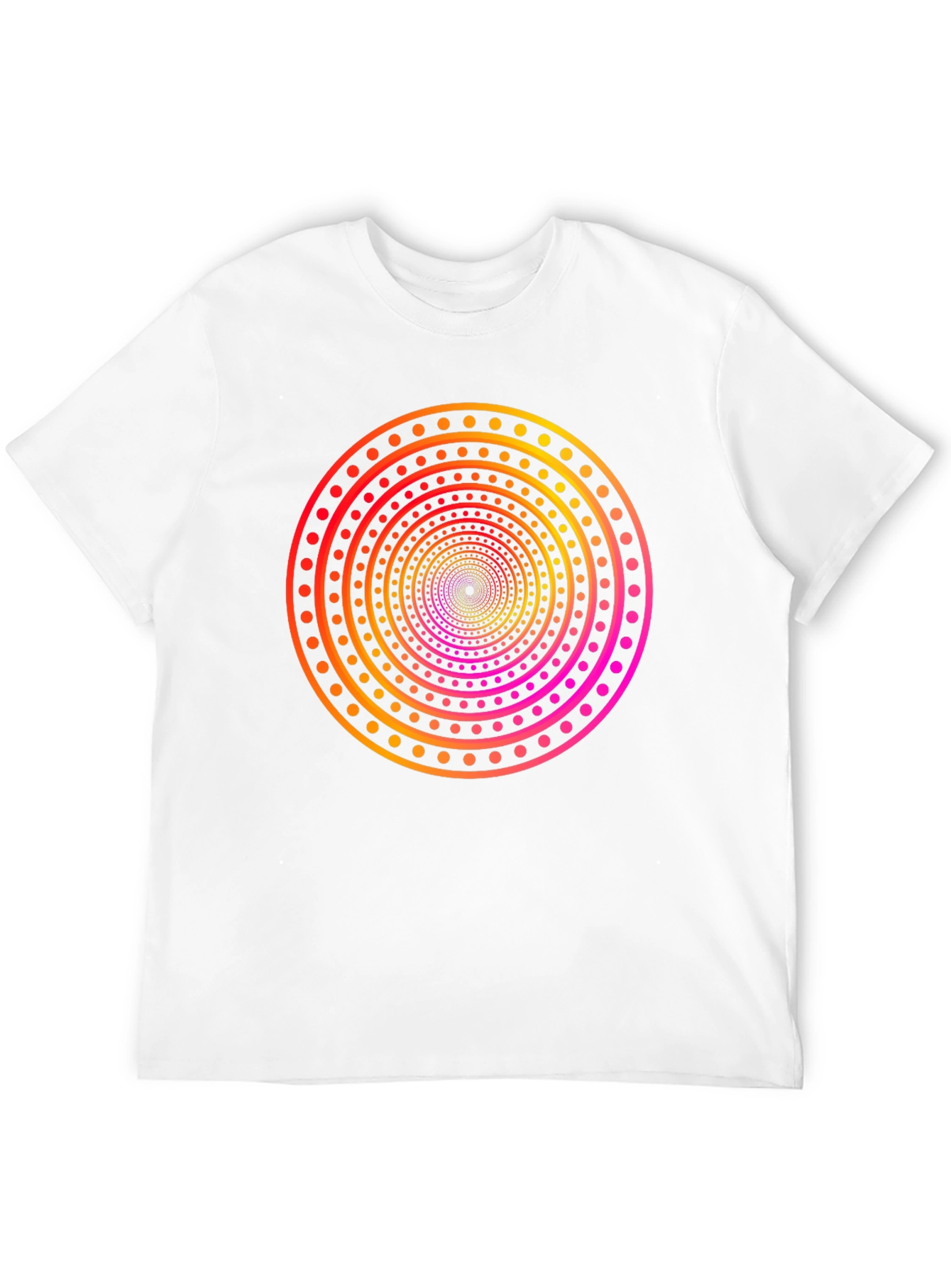 Camiseta Negra con Diseño Circular Psicodélico