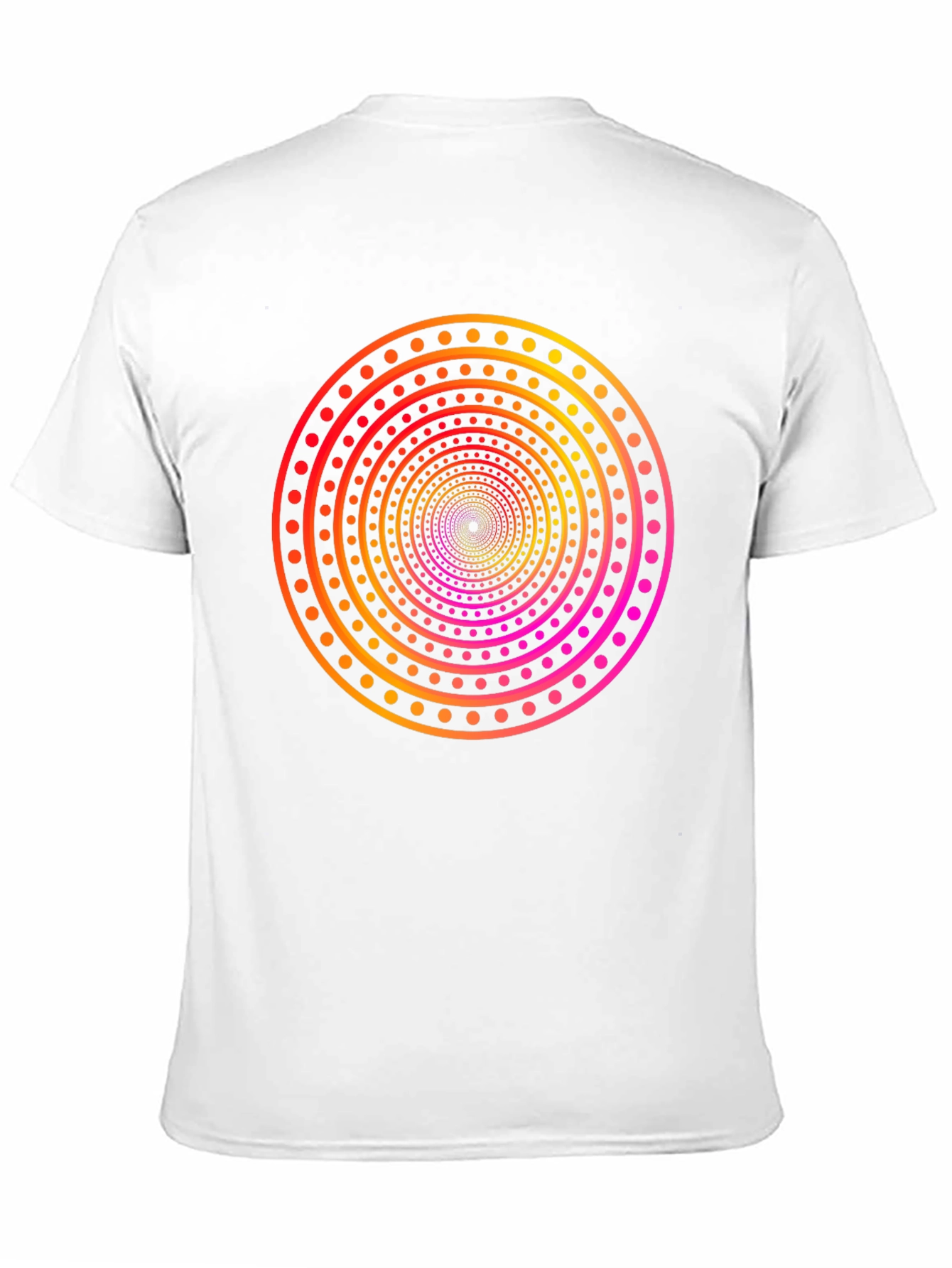 Camiseta Negra con Diseño Circular Psicodélico