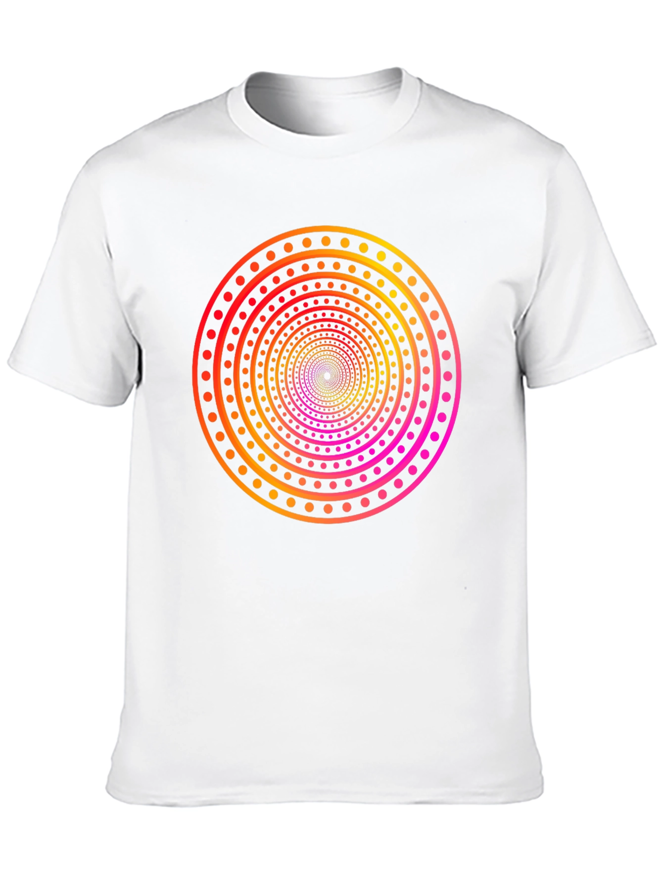 Camiseta Negra con Diseño Circular Psicodélico