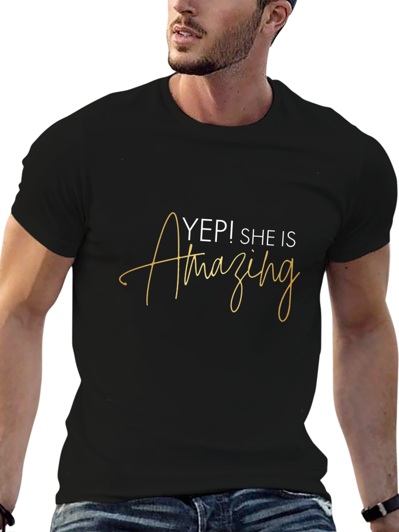 Camiseta Negra - ¡Sí! Ella Es Asombrosa