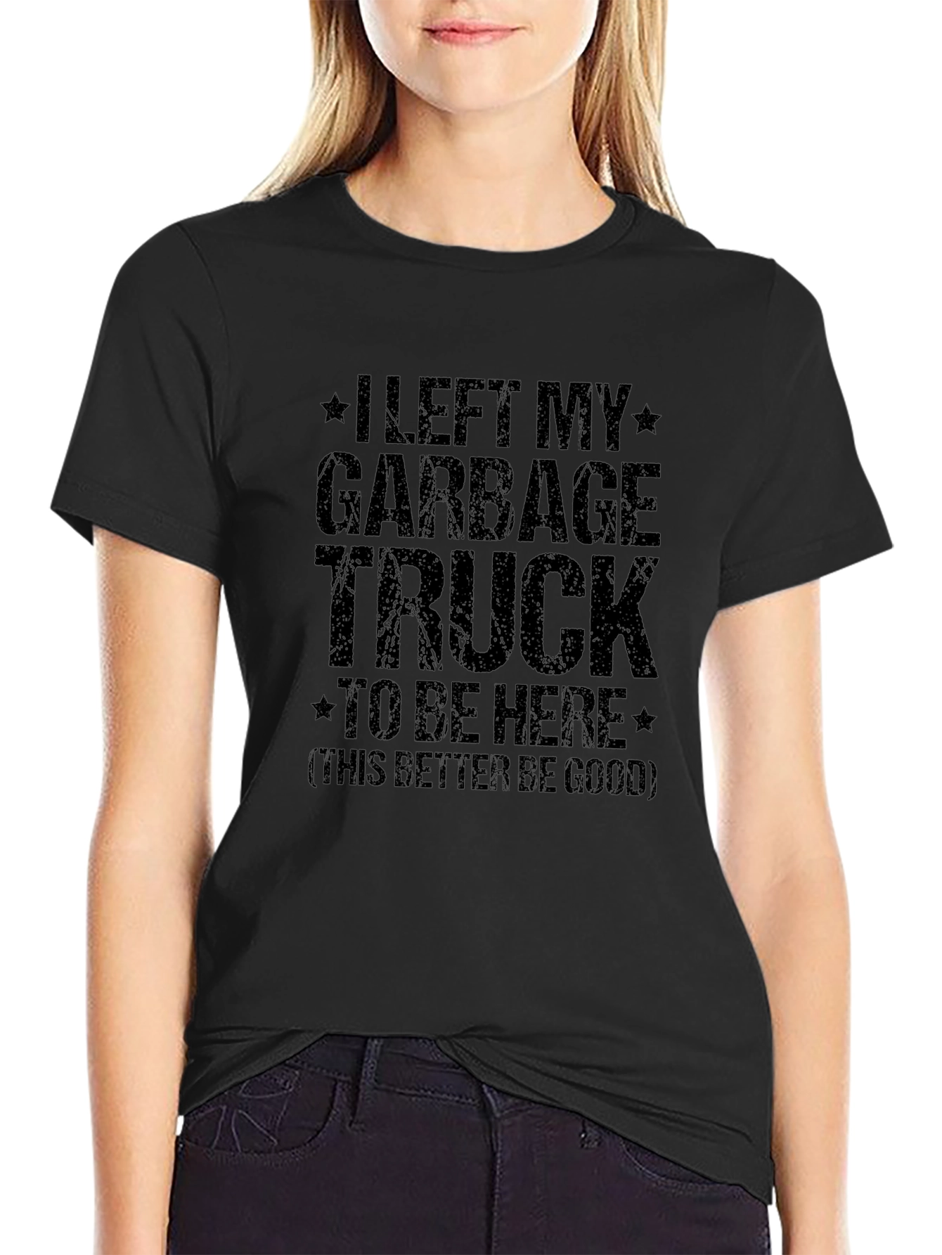 Camiseta Hombre Negra Camión de Basura