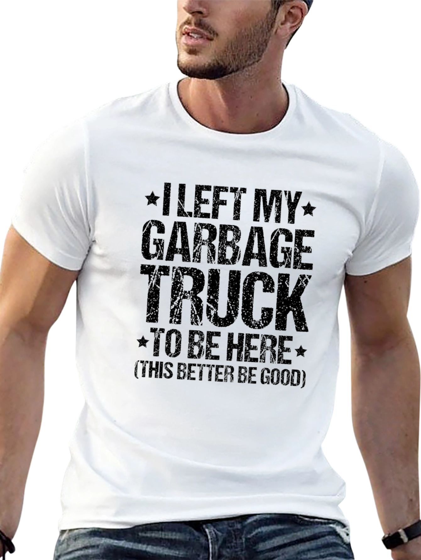 Camiseta Hombre Negra Camión de Basura