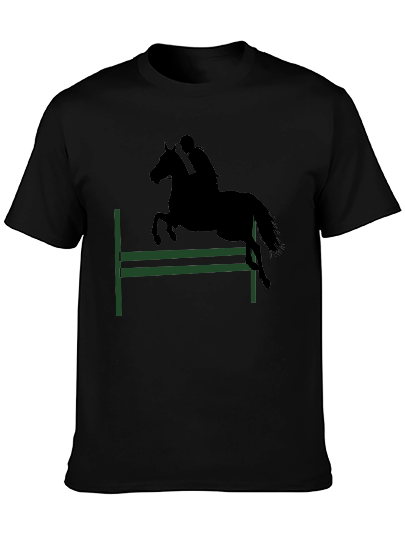 Camiseta Negra Silueta Ecuestre