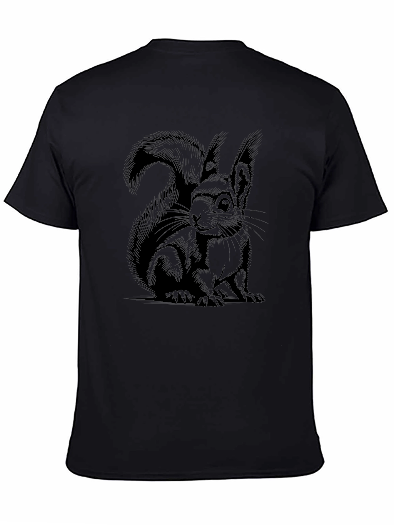 Camiseta Negra con Diseño de Ardilla