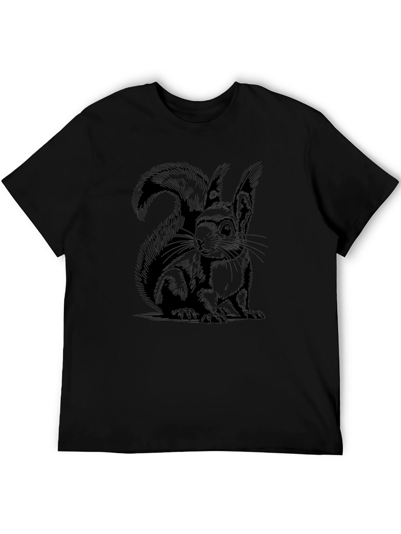 Camiseta Negra con Diseño de Ardilla