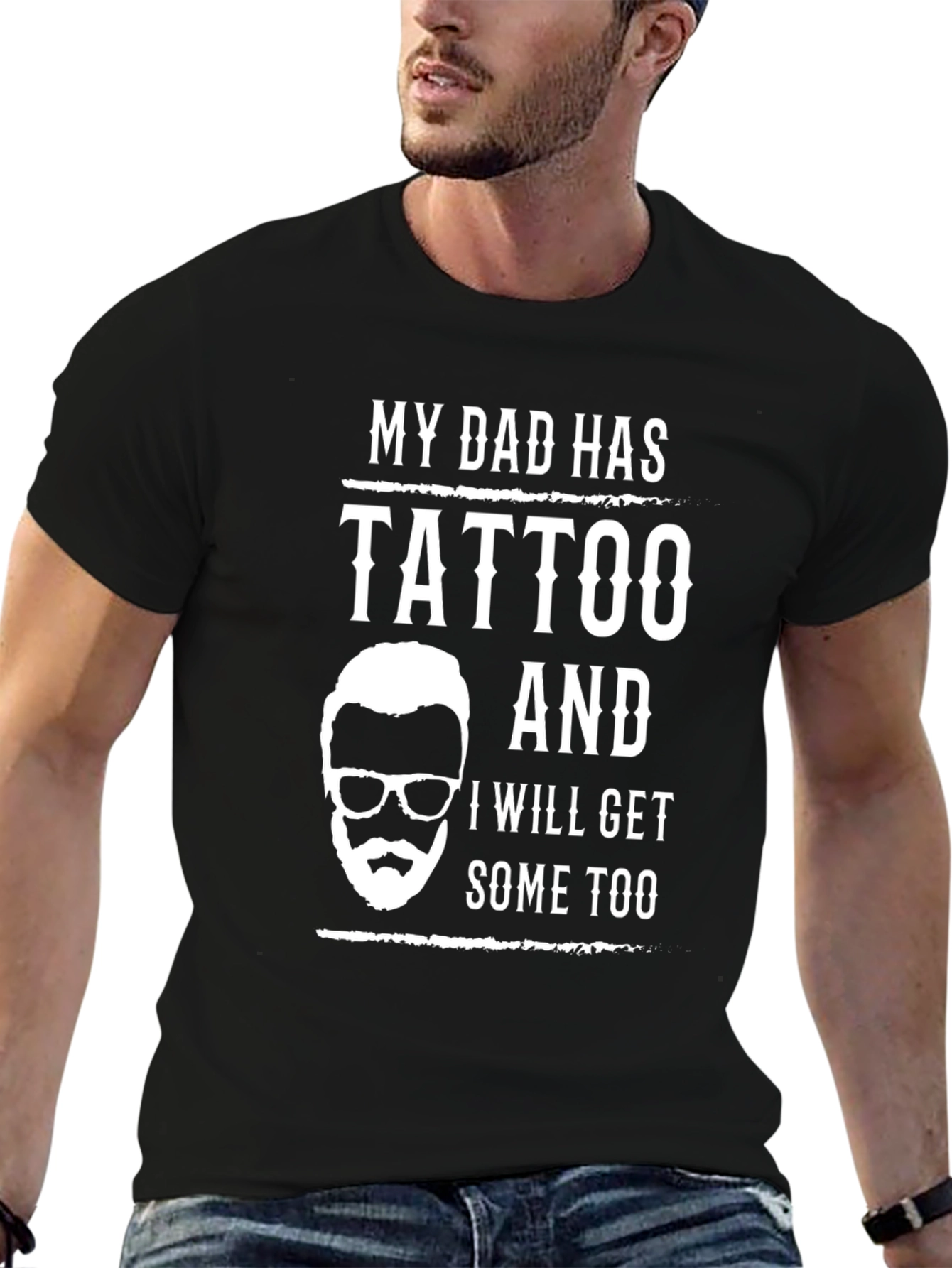 Camiseta Negra Mi Papá Tiene Tatuajes