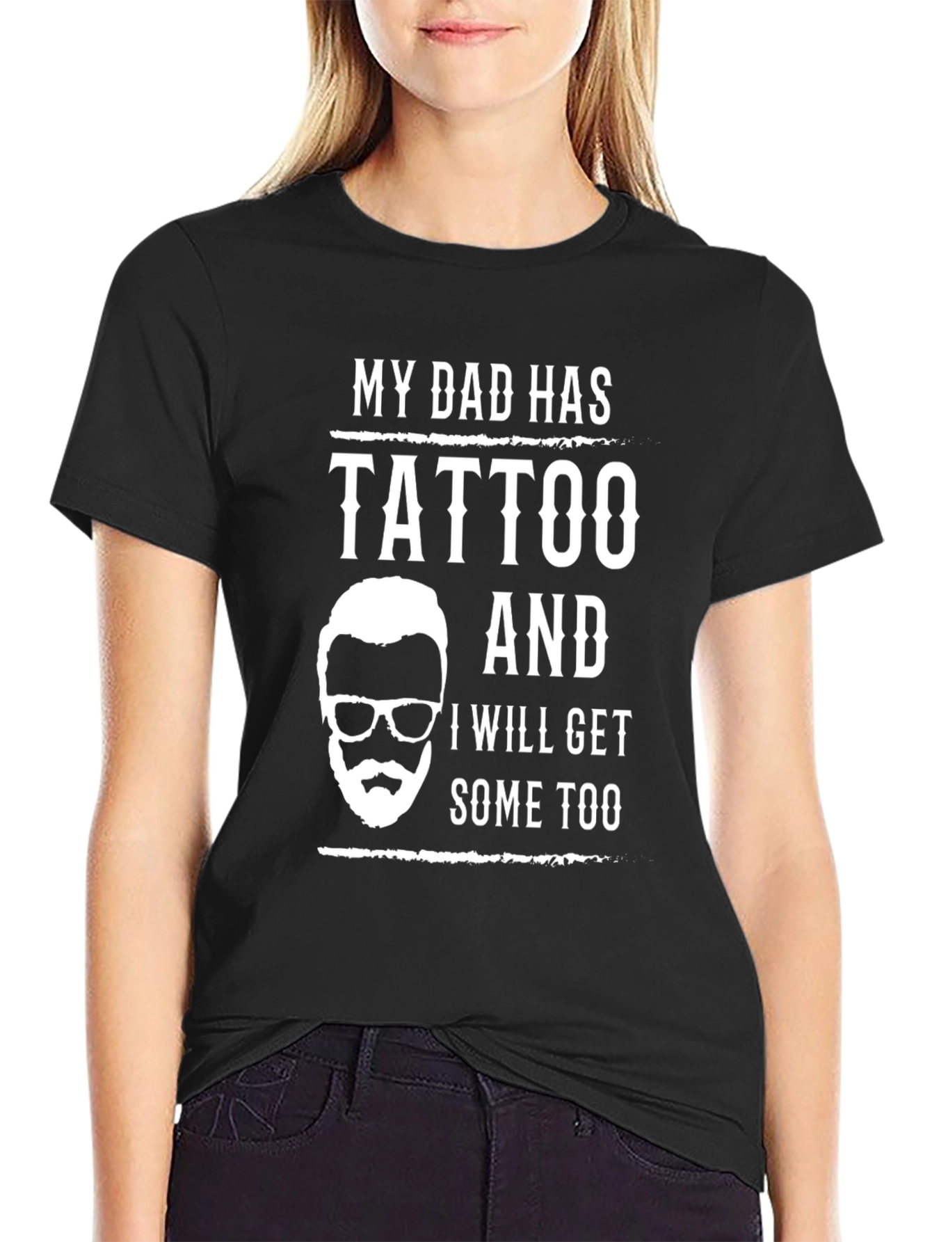 Camiseta Negra Mi Papá Tiene Tatuajes