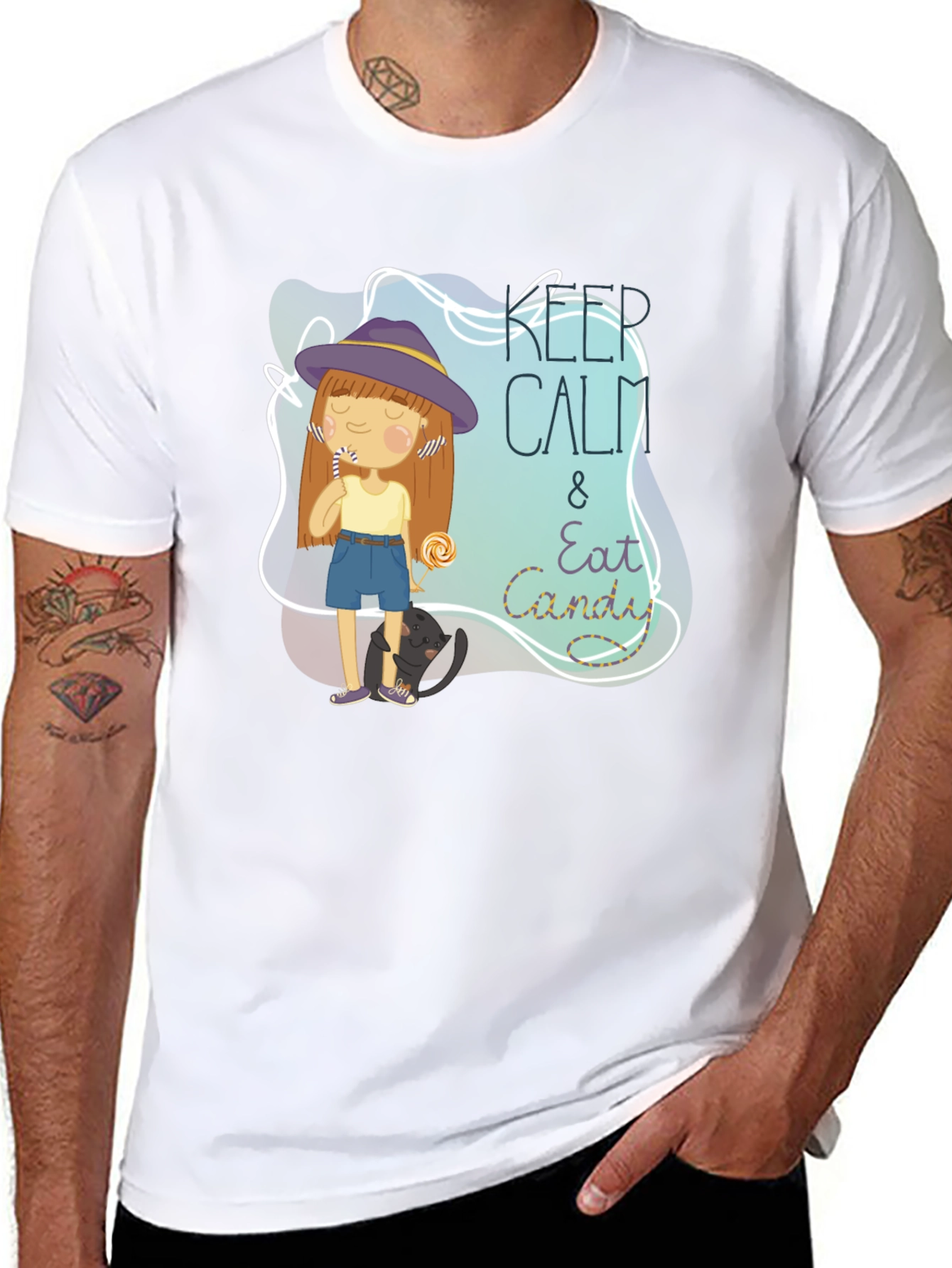 Camiseta Negra Keep Calm & Eat