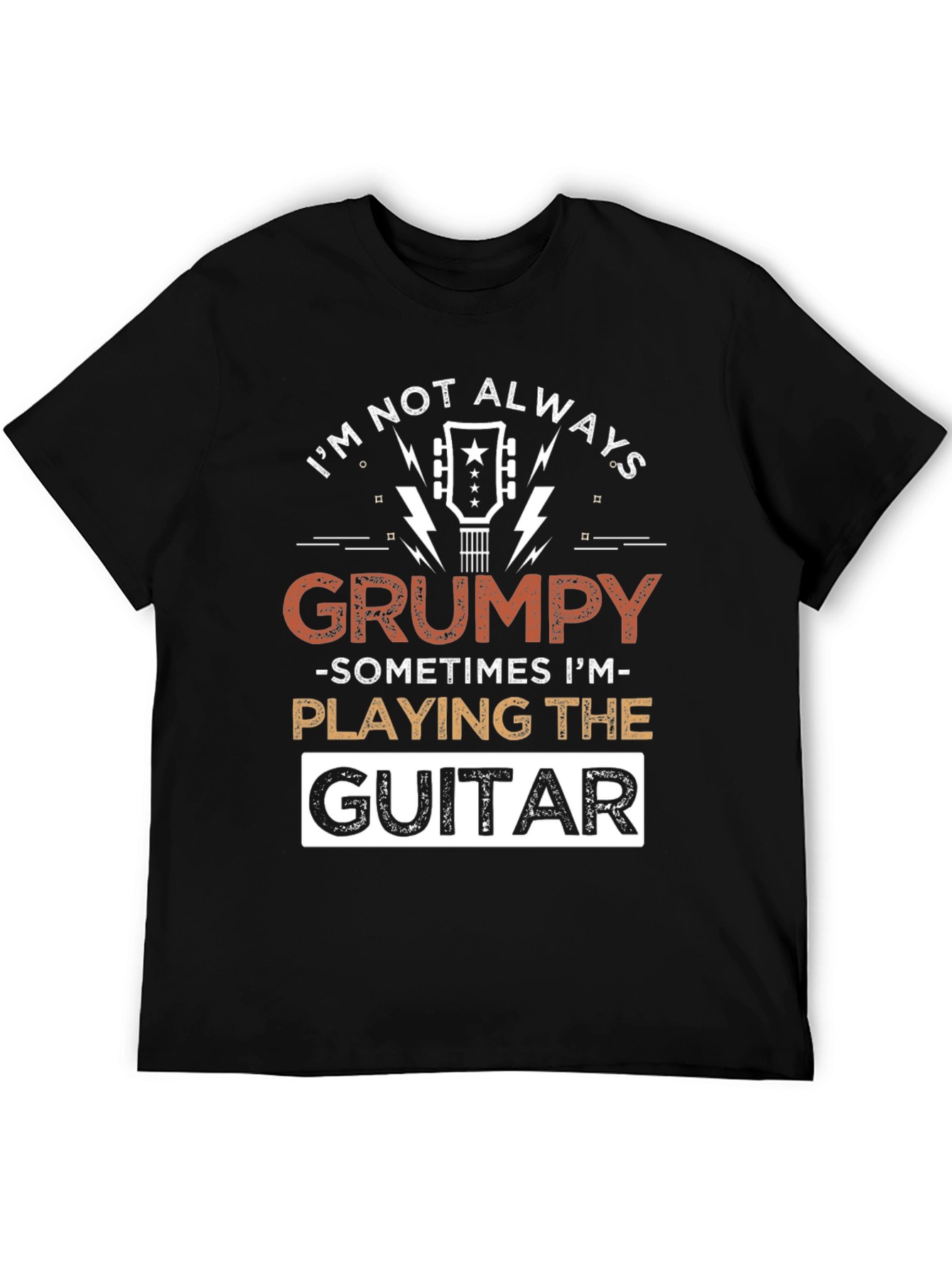 Camiseta Negra con Diseño de Guitarra Grumpy