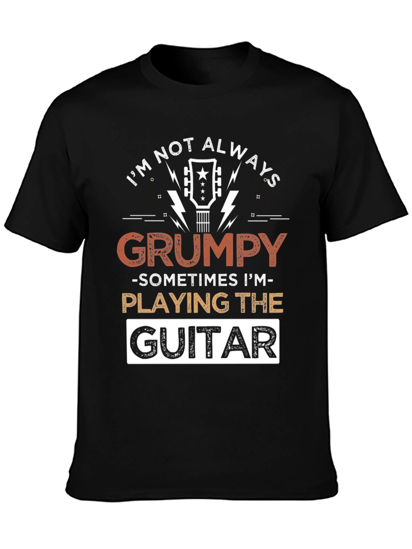 Camiseta Negra con Diseño de Guitarra Grumpy