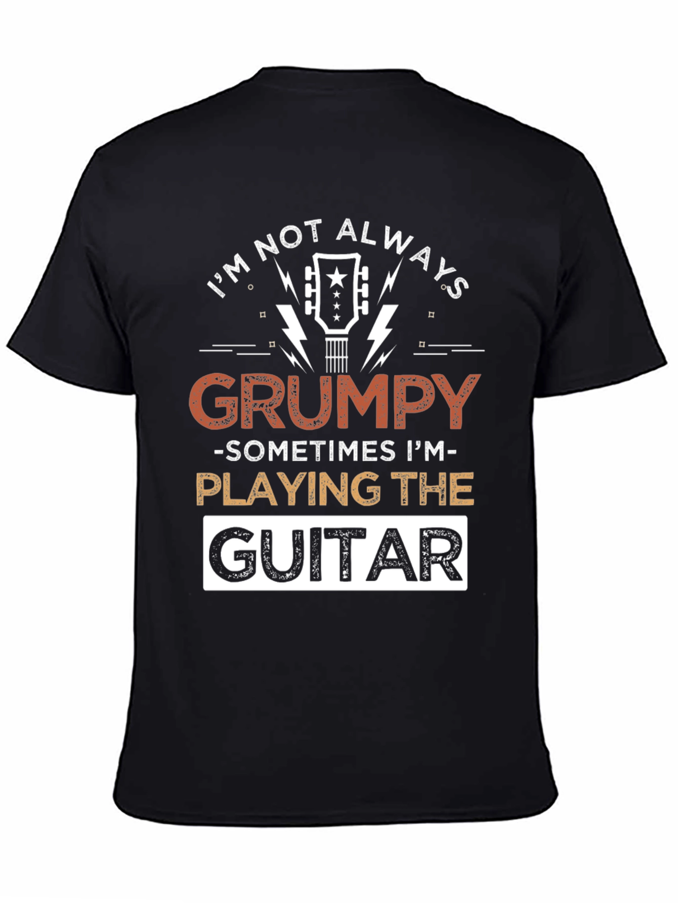 Camiseta Negra con Diseño de Guitarra Grumpy
