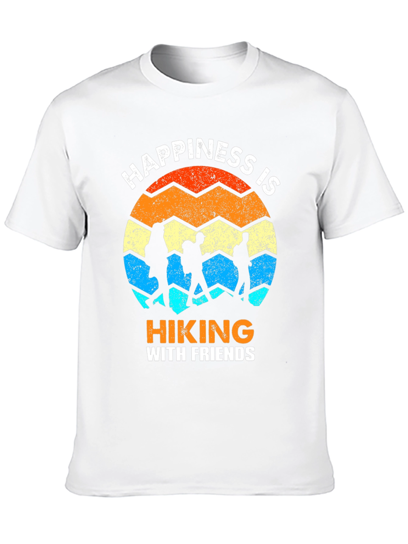 Camiseta Negra Happiness is Hiking with Friends
