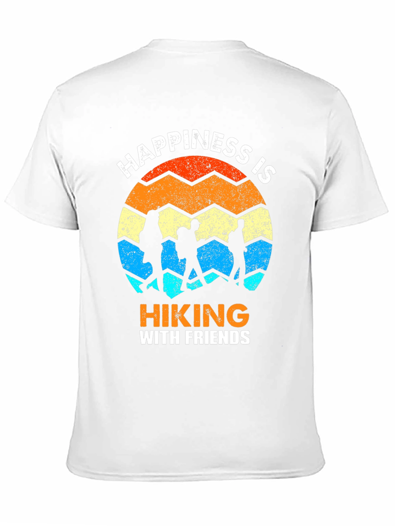 Camiseta Negra Happiness is Hiking with Friends