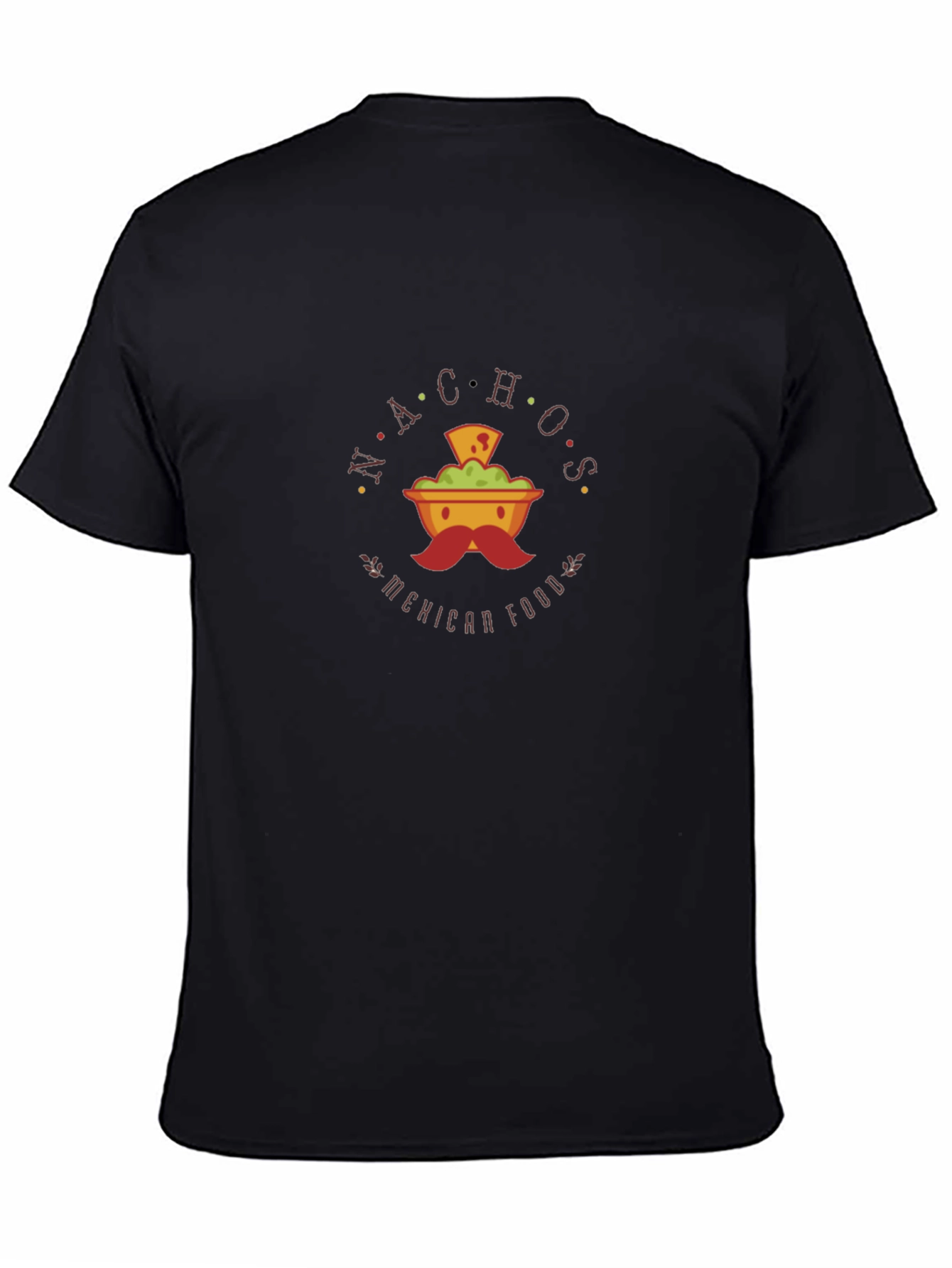 Camiseta Negra con Diseño de Nachos Mexicanos