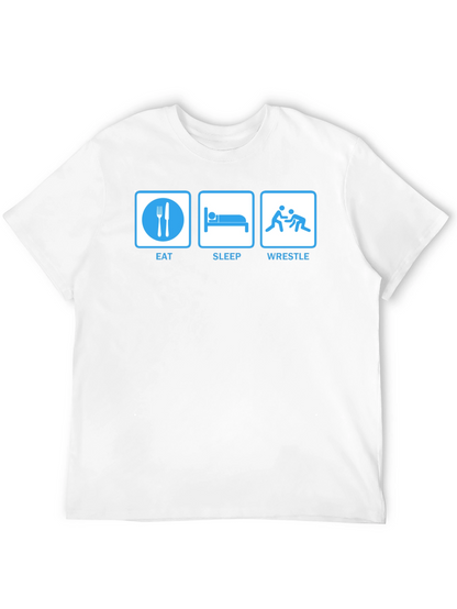 Camiseta Negra: Eat Sleep Wrestle