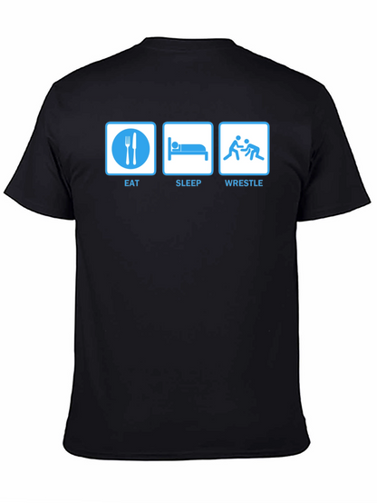 Camiseta Negra: Eat Sleep Wrestle