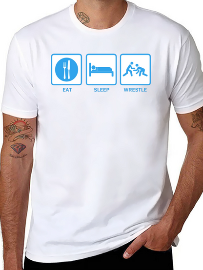 Camiseta Negra: Eat Sleep Wrestle