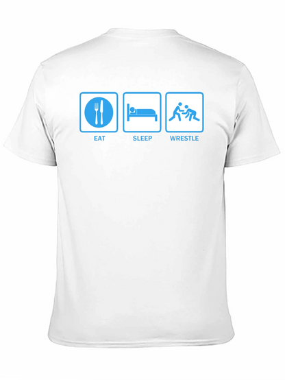 Camiseta Negra: Eat Sleep Wrestle