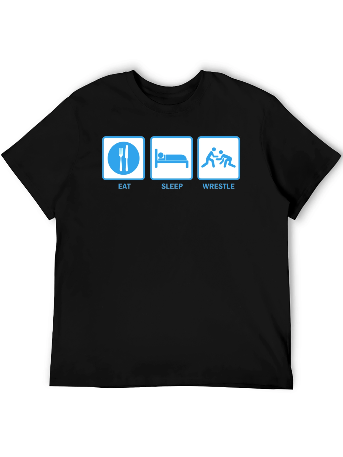 Camiseta Negra: Eat Sleep Wrestle