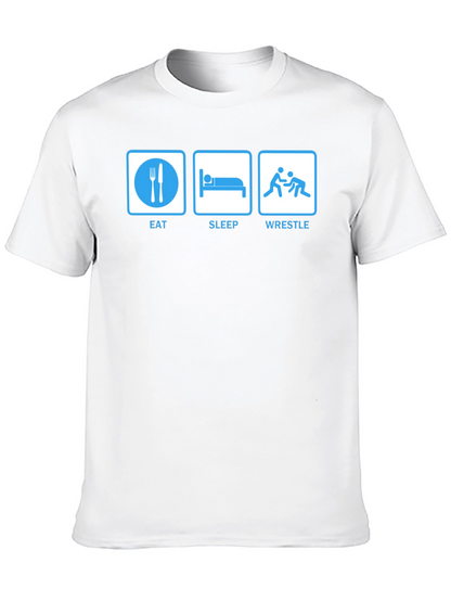Camiseta Negra: Eat Sleep Wrestle