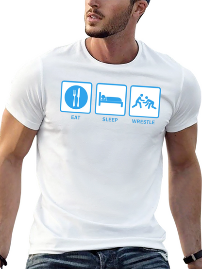 Camiseta Negra: Eat Sleep Wrestle