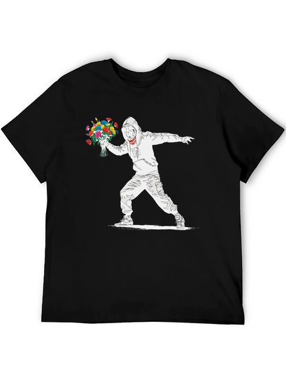 Camiseta Hombre Banksy Lanzador de Flores