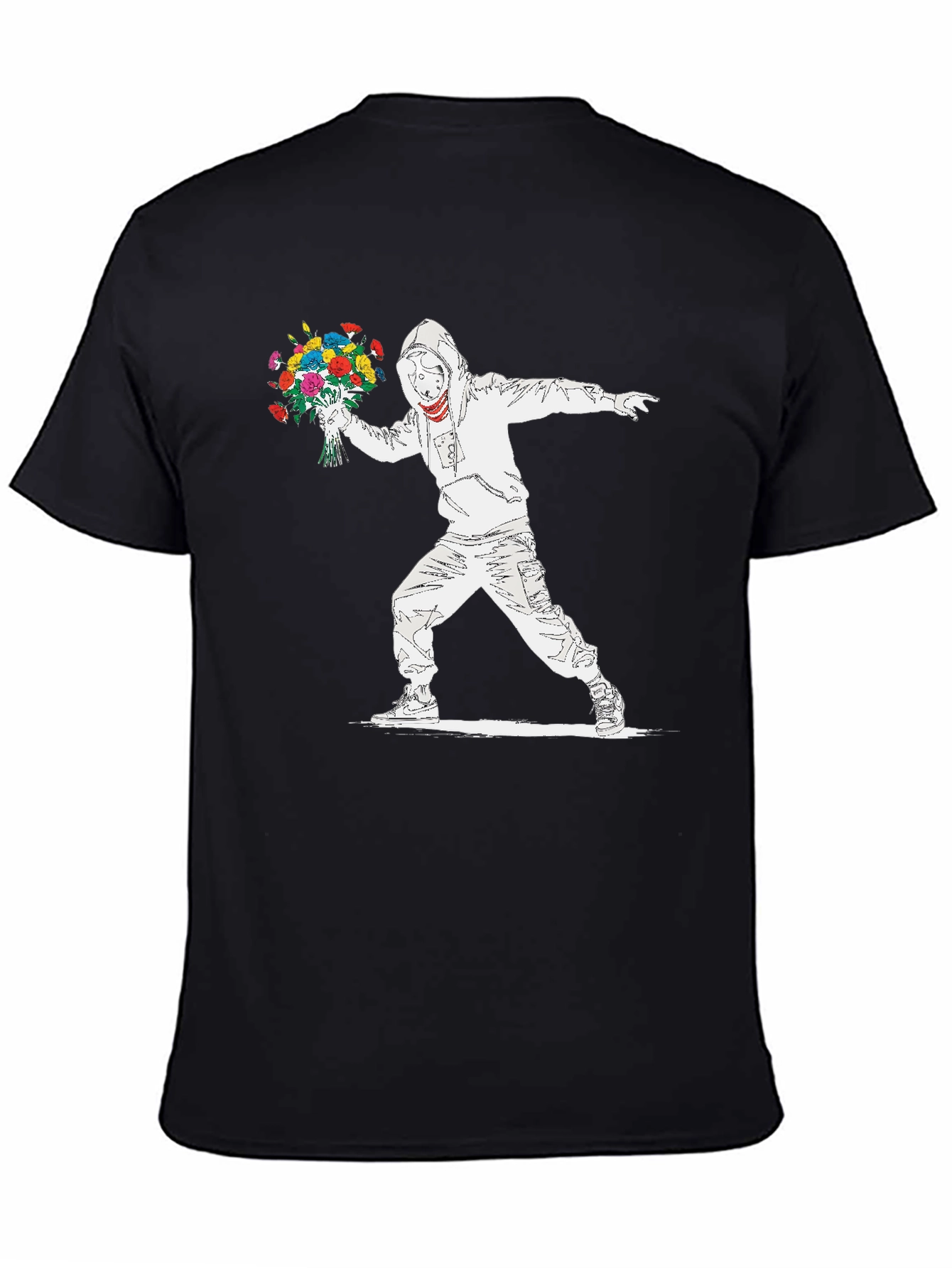 Camiseta Hombre Banksy Lanzador de Flores