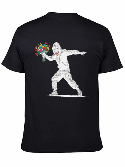 Camiseta Hombre Banksy Lanzador de Flores