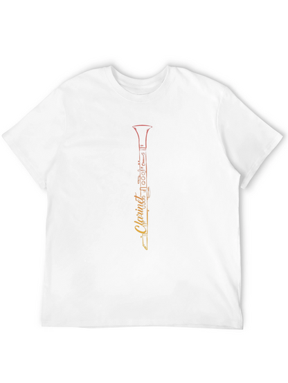 Camiseta Negra con Diseño de Clarinete Artístico