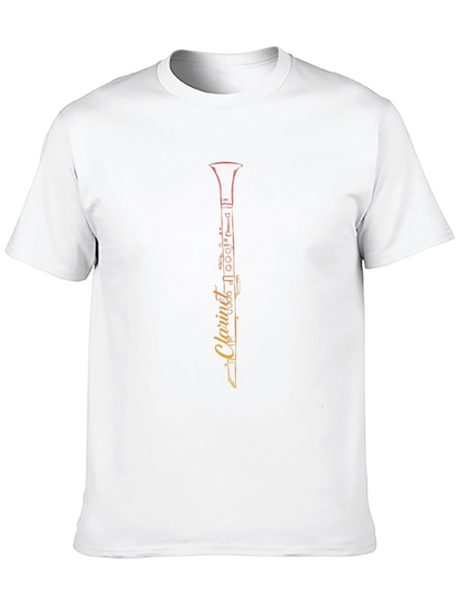 Camiseta Negra con Diseño de Clarinete Artístico