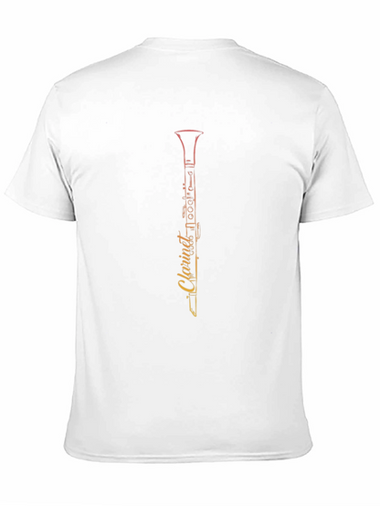 Camiseta Negra con Diseño de Clarinete Artístico
