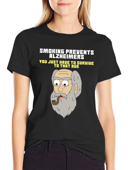 Camiseta Humorística Fumar Previene el Alzheimer