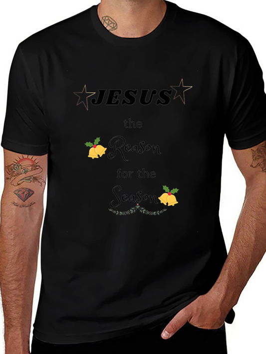 Camiseta Negra Navideña con Diseño Jesús