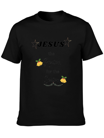 Camiseta Negra Navideña con Diseño Jesús