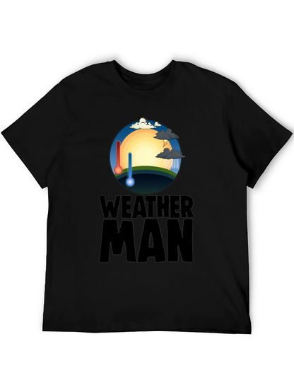 Camiseta Hombre Negra Weather Man - Divertida y Única