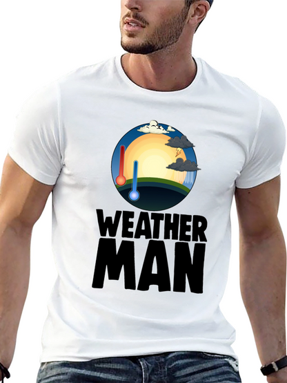 Camiseta Hombre Negra Weather Man - Divertida y Única