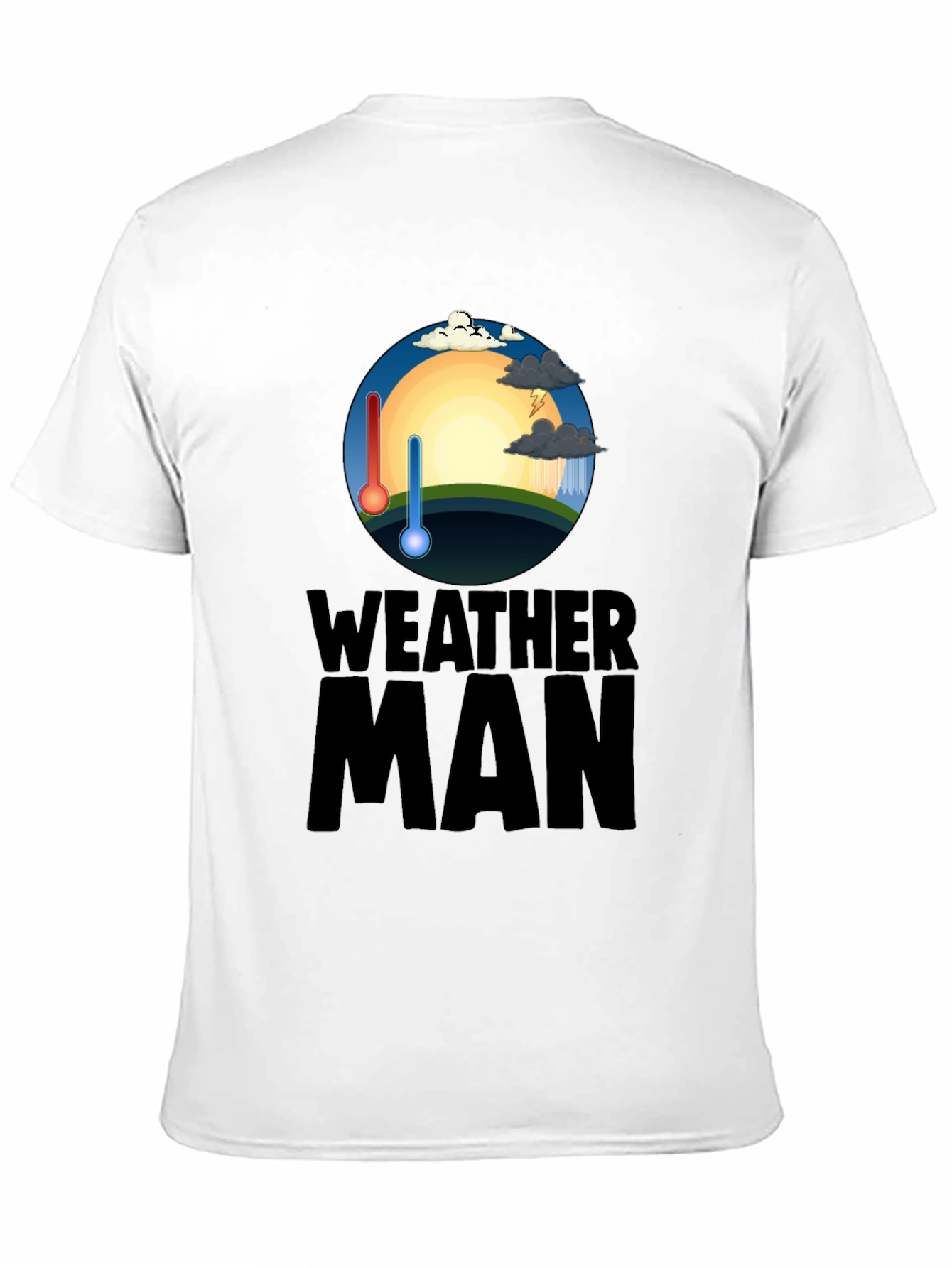 Camiseta Hombre Negra Weather Man - Divertida y Única