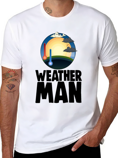Camiseta Hombre Negra Weather Man - Divertida y Única
